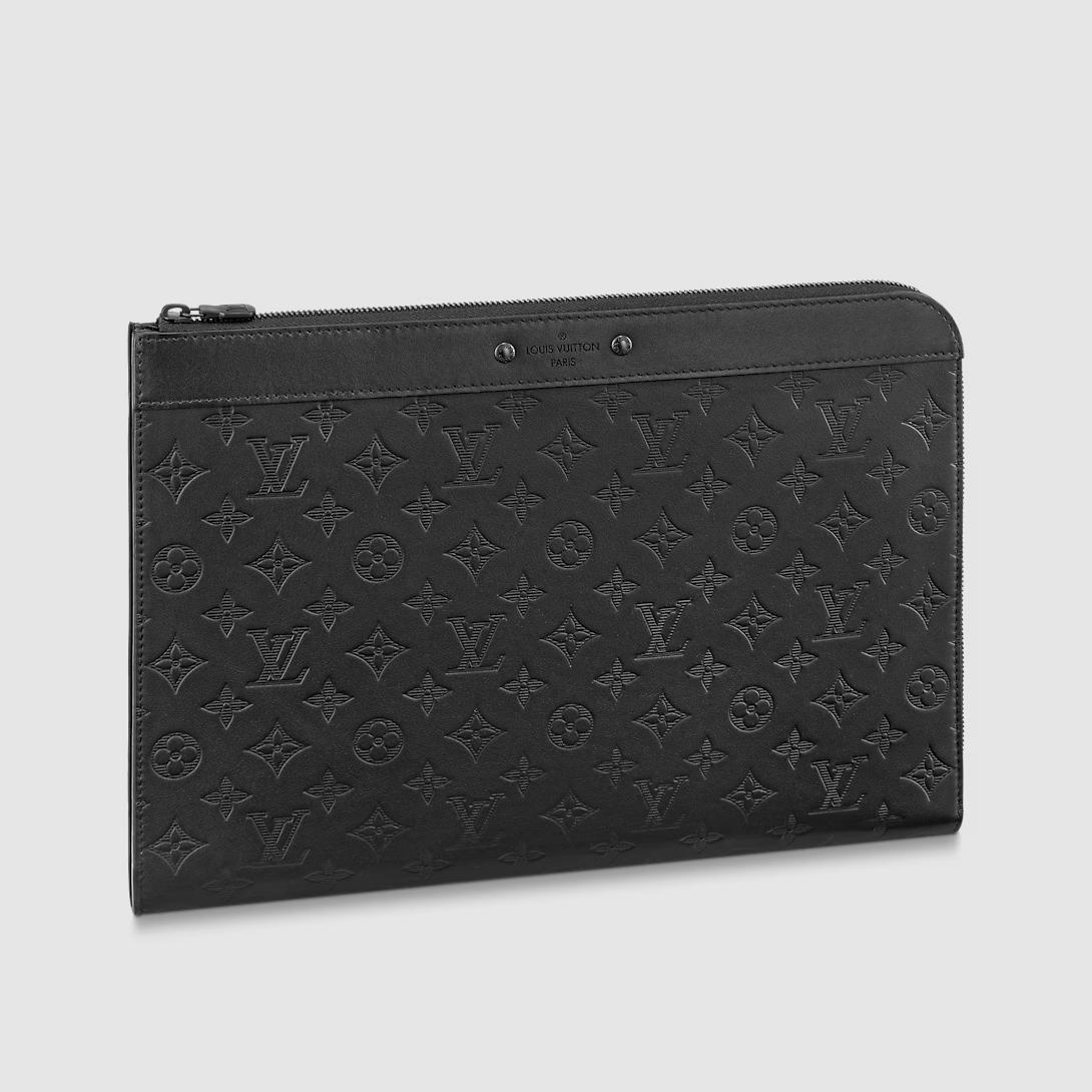 Túi Louis Vuitton Pochette Jour Monogram Shadow Leather Nam Đen